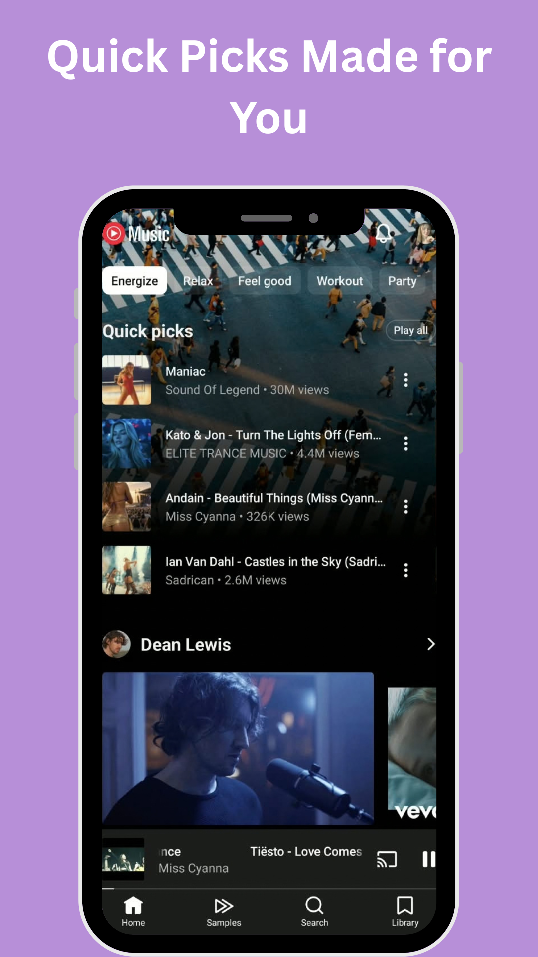 YouTube Music Premium APK quick picks home screen
