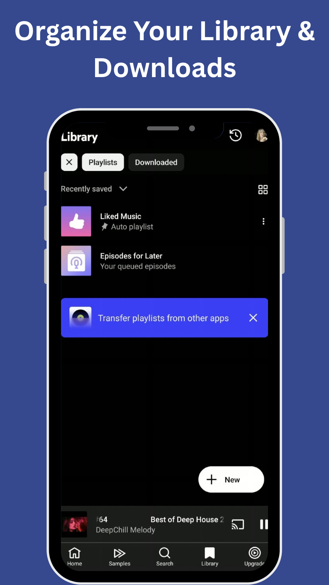 YouTube Music Premium APK organize your library and downloads